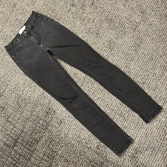 Free People Skinny Black Jeans 9 inch Rise 26R - Picture 3 of 12